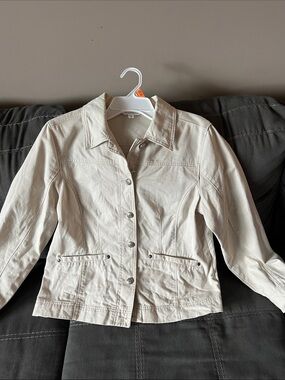 Tradition Country Collection Women's Beige Button-Up 💯 Cotton Jacket. Medium 12P
